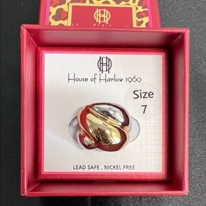 House of Harlow 1960 | Two-Tone Statement Ring | Size 7